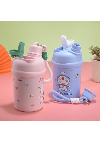 Karikatür 316 Paslanmaz Çelik Termos Bardak Yaratıcı Pipetli Çocuk Su Bardağı Açık Büyük Kapasiteli Çift Içme Bardağı (Yurt Dışından) fiyatları