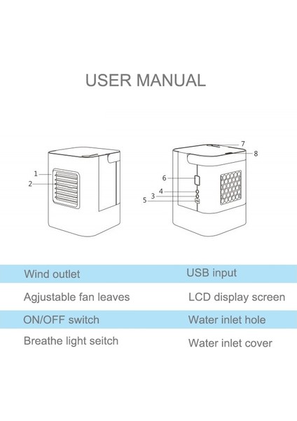 2W Idı Taşınabilir Enerji Verimli Buharlaşma Soğutma Mini Klima Fanı (Yurt Dışından) modelleri