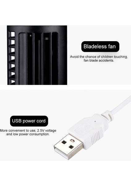 Kule Tipi USB Ektrik Fan Yapraksız Klima Fanı (Yurt Dışından)