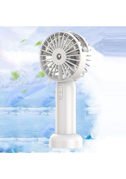 Handhd Sprey Fan USB Taşınabilir Dış Mekan Mini Masaüstü Fan Sprey Beyaz (Yurt Dışından)