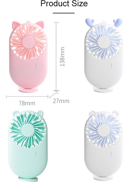 3 Hız Kontrollü Taşınabilir Mini USB Şarjlı Cep Fanı (Yurt Dışından)