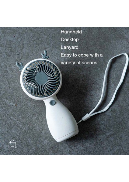 2ADET MLS6035 USB Mini Kordonlu Şarj Küçük Fan MLS6035 Beyaz (Yurt Dışından)