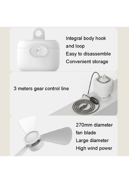 USB Plug-In Versiyonu Kamp Dış Mekan Taşınabilir Asma Fan (Yurt Dışından)