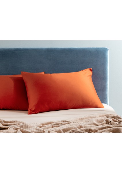 Ciel %100 Pamuk Saten 2'li Yastık Kılıfı - Turuncu