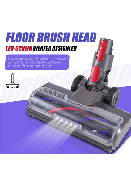 Dyson V7 V8 V10 V11 V15 Elektrikli Süpürge Fırçası Doğrudan Tahrikli Motor Başlığı Türbin Fırçası Zemin Fırçası (Yurt Dışından)