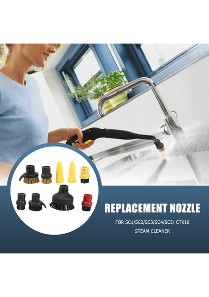 Karcher Sc3 El Tipi Buharlı Temizleyici Aksesuarları Sc1 Sc2 Güçlü Nozul Sc4 Sc5 Fırça Başlığı Sc7 CTK10 Yuvarlak Fırça (Yurt Dışından)