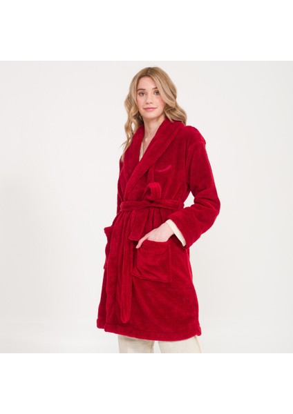 Kadın Welsoft Şal Yaka Bordo Polar Kadın Sabahlık fırsatları