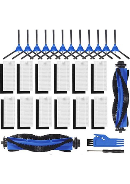 Eufy Robovac 11S 30C 15C R3500 R3500S, R550(R500+), R650 Döner Fırça ile Uyumlu 28 Paket Yedek Parça Seti (Yurt Dışından)