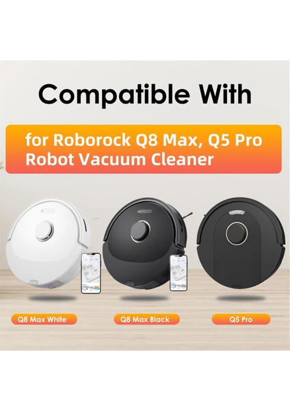 Roborock Q5 Pro+/q8 Max+ (Plus) Elektrikli Süpürge Ana Yan Fırça Hepa Filtre Paspas Bezi Toz Torbaları Yedek Parçaları (Yurt Dışından) modelleri