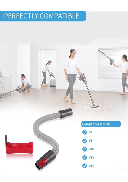 Dyson V15 V11 V10 V8 V7 Elektrikli Süpürge Için Esnek Başlıklı Yedek Hortum Bağlantısı, Uzatma Hortumu Anahtar Kapağı (Yurt Dışından) modelleri