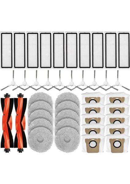 Xiaomi Robot Vakum X20+ / X20 Plus Yedek Parça Aksesuarları Ana Yan Fırça Hepa Filtre Paspas Bezi Toz Torbası (Yurt Dışından)