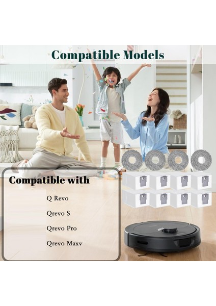 Roborock Q Revo/qrevo S/qrevo Pro/qrevo Maxv/qrevo Master Için Aksesuar Seti, Yedek Parçalar - Toz Torbaları, Paspas Pedleri (Yurt Dışından) modelleri