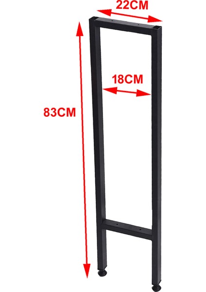 Metal Dresuar Masa Ayağı Metal Ayak 2 Adet 83CM x 22CM Mobilya Ayakları