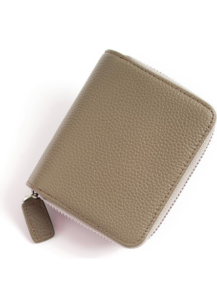 Çoklu Kart Yuvası Kart Tutucu Bozuk Para Cüzdanı Inek Derisi Fermuarlı Cüzdan (Yurt Dışından)