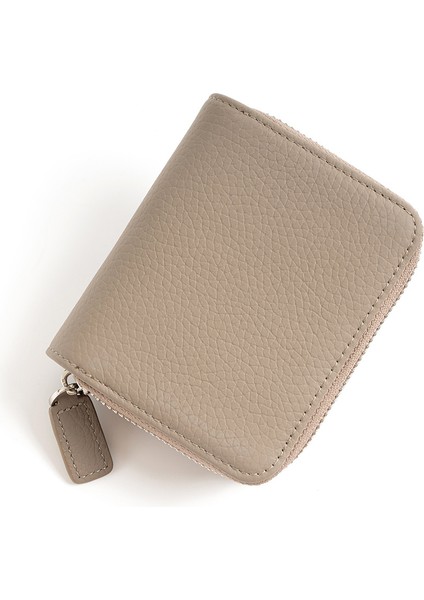 Çoklu Kart Yuvası Kart Tutucu Bozuk Para Cüzdanı Inek Derisi Fermuarlı Cüzdan (Yurt Dışından)