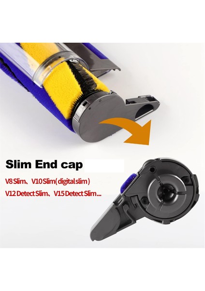 V10 Slim V12 Detect V15 Elektrikli Süpürge Yan Yedek Parçaları Için Silindir Fırça Çubuğu Uç Kapağı Kapağı (Yurt Dışından)