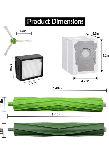 Combo J7+/plus J9+ Robot Süpürge, Çoklu Kauçuk Fırça Için Uyumlu Yedek Parçalar (Yurt Dışından)