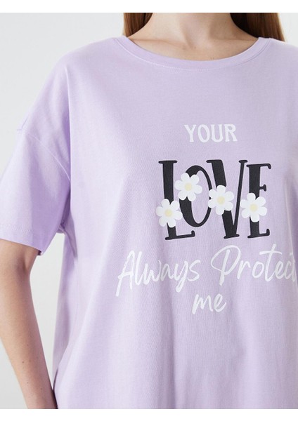 Bisiklet Yaka Baskılı Kadın Gecelik modelleri