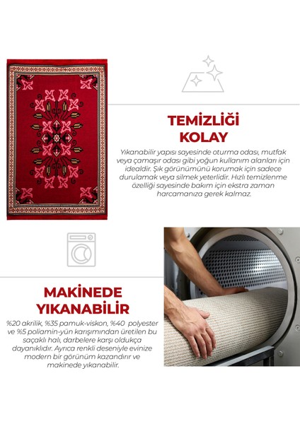 Kilim, Makinede Yıkanabilir, Modern Desenli, 80*150 cm , SA25PY modelleri