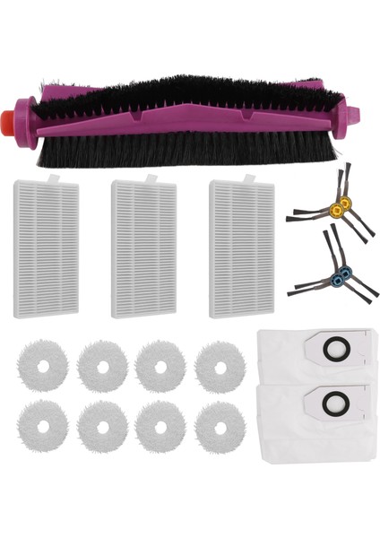V12 / J12 Ultra Elektrikli Süpürge Yedek Parçaları Için 18 Adet Ana Yan Fırça Filtre Paspas Bezi Toz Torbası (Yurt Dışından)