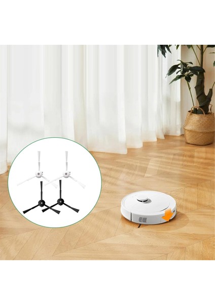 / P10 Robot Süpürge Yedek Parçaları Için 8 Adet Yan Fırça Aksesuarları, Siyah ve Beyaz (Yurt Dışından)