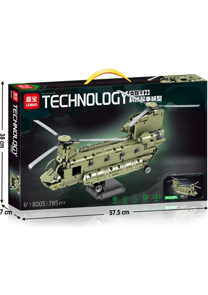 Teknoloji Askeri Helikopter Modeli Çocuk Yapı Oyuncak Hediye Yapı Oyuncak Model Yapım Seti 785 Parça (Yurt Dışından)