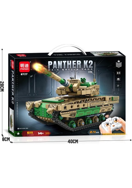 2.4g Uzaktan Kumanda K2 Panther Tank Yapım Oyuncakları Çocuk Yapım Oyuncakları Hediyeler Model Yapım Seti 611 Parça (Yurt Dışından)