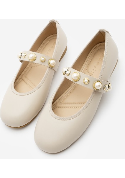 Kadın İncili Bantlı Babet Vesma Bej