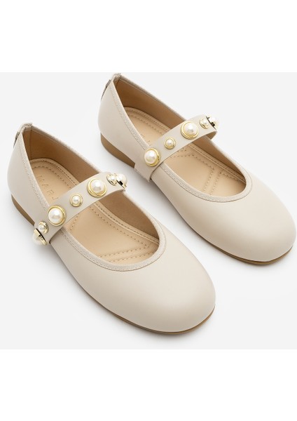 Kadın İncili Bantlı Babet Vesma Bej indirimleri