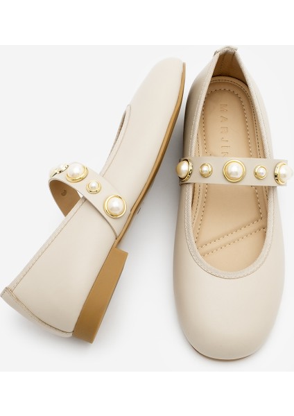 Kadın İncili Bantlı Babet Vesma Bej