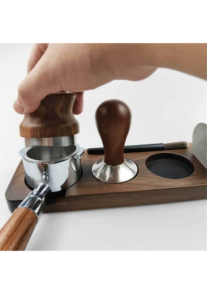 51 mm Ahşap Kahve Tamper Istasyonu Standı Kahve Portafiltre Tutucu,a (Yurt Dışından)