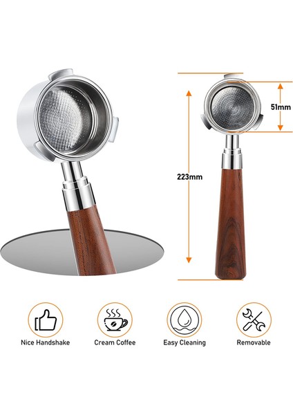 Dipsiz Filtre 51MM, Kahve Makinesi Için Kaşıklı Kahve Makinesi (Yurt Dışından)