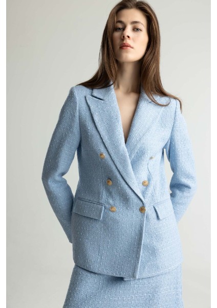 Regular Fit Ceket Yaka Tweed Blazer Ceket E5331AX25SP