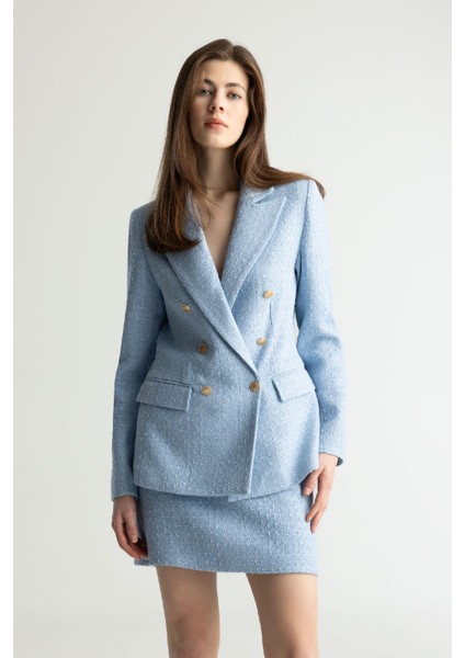 Regular Fit Ceket Yaka Tweed Blazer Ceket E5331AX25SP