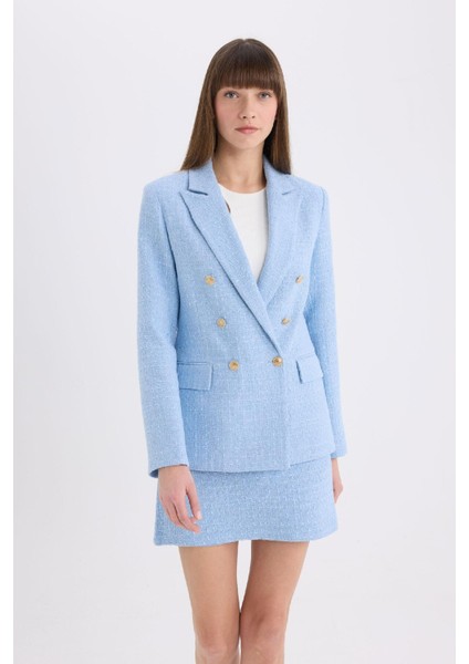 Regular Fit Ceket Yaka Tweed Blazer Ceket E5331AX25SP
