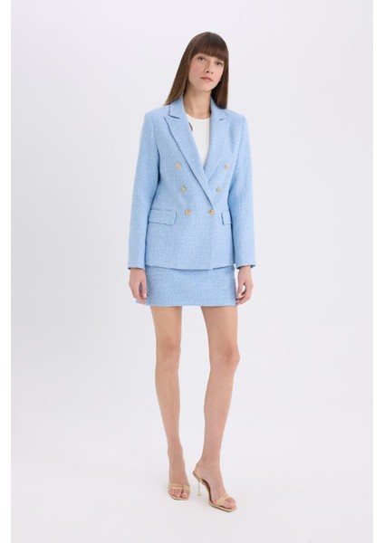 Regular Fit Ceket Yaka Tweed Blazer Ceket E5331AX25SP