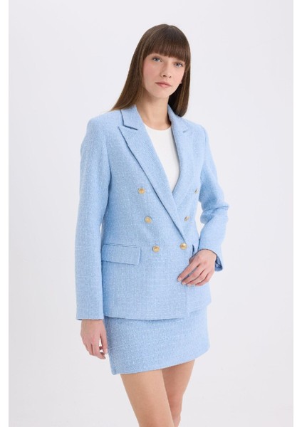 Regular Fit Ceket Yaka Tweed Blazer Ceket E5331AX25SP