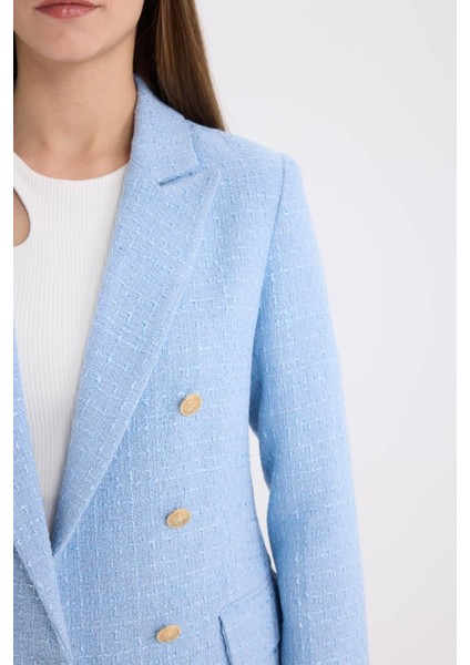 Regular Fit Ceket Yaka Tweed Blazer Ceket E5331AX25SP