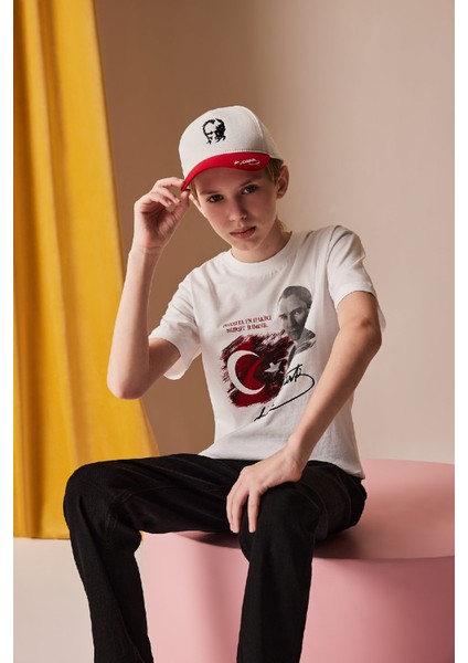 Erkek Çocuk Atatürk Baskılı Gabardin Cap Şapka A0399A824SM