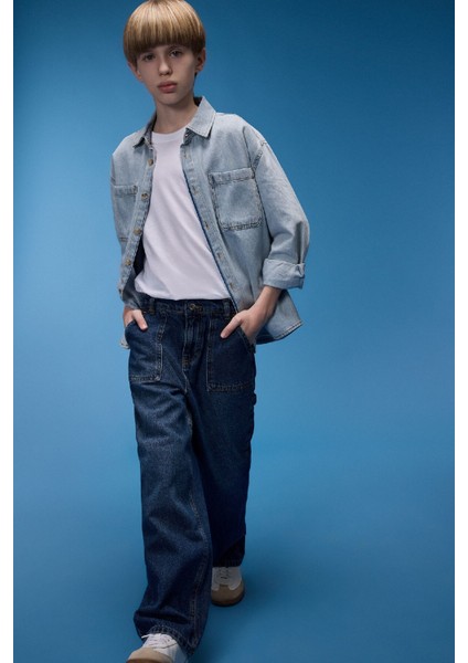 Erkek Çocuk Wide Leg Düz Paça Jean Pantolon D6817a825sp