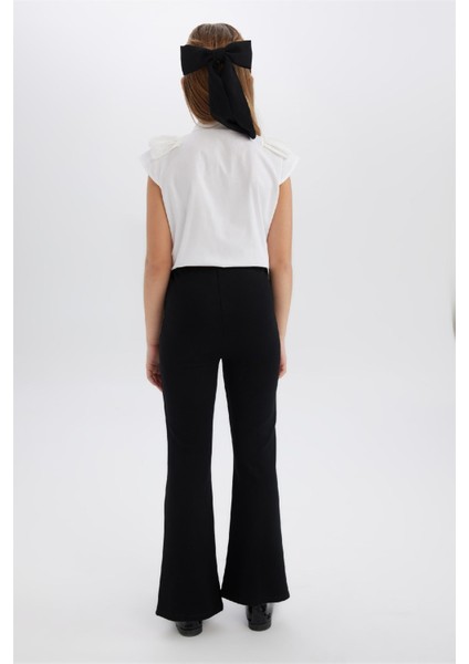 Kız Çocuk Flare Fit Yırtmaçlı Pantolon B6893A825SM