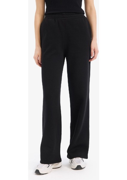 Straight Fit Kalın Eşofman Altı Beli Lastikli Cepli Yüksek Bel Basic Düz B8571AX24WN