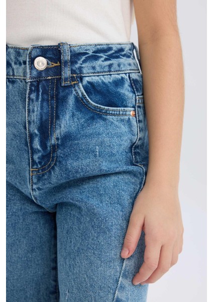 Kız Çocuk Wide Leg Geniş Bol Paça Jean Pantolon D9697A825SM