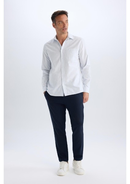 Tailored Fit Normal Kesim Düz Paça Her Yöne Esneyen Yazlık Kumaş Pantolon C7508AX24AU