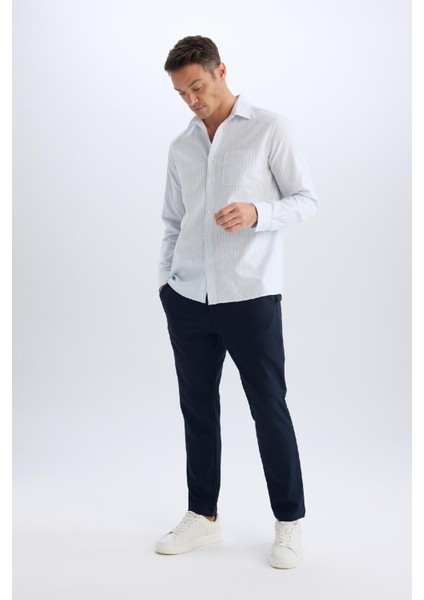 Tailored Fit Normal Kesim Düz Paça Her Yöne Esneyen Yazlık Kumaş Pantolon C7508AX24AU