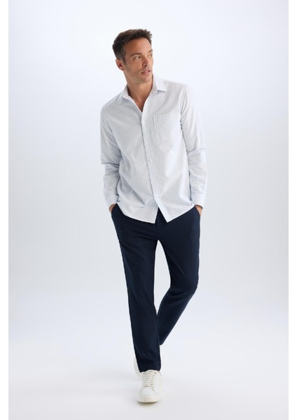 Tailored Fit Normal Kesim Düz Paça Her Yöne Esneyen Yazlık Kumaş Pantolon C7508AX24AU