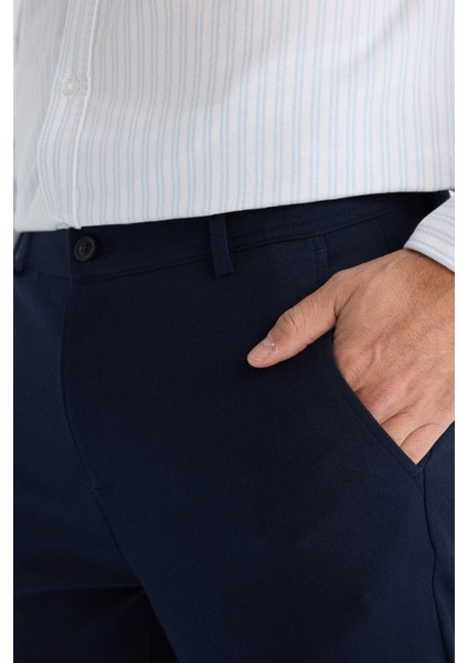 Tailored Fit Normal Kesim Düz Paça Her Yöne Esneyen Yazlık Kumaş Pantolon C7508AX24AU