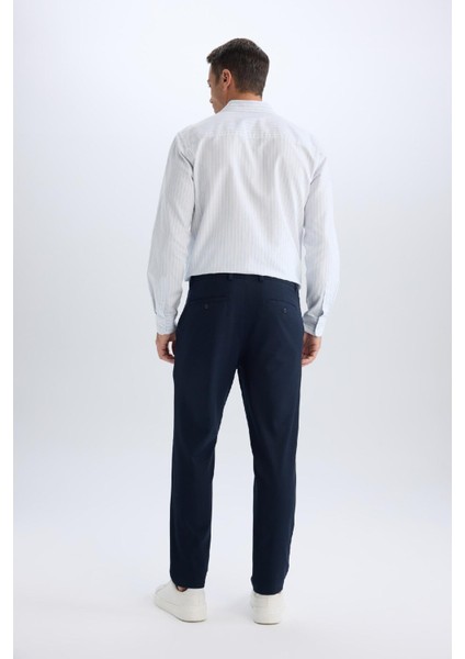 Tailored Fit Normal Kesim Düz Paça Her Yöne Esneyen Yazlık Kumaş Pantolon C7508AX24AU