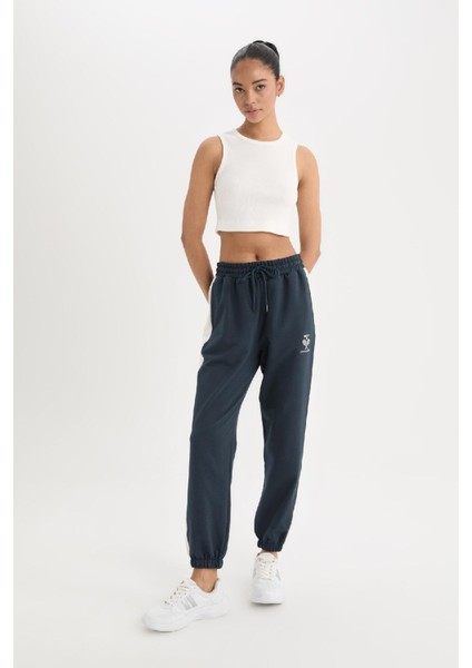 Fit Standart Fit Jogger Eşofman Altı Beli Bağcıklı Cepli Baskılı D7138AX25SP
