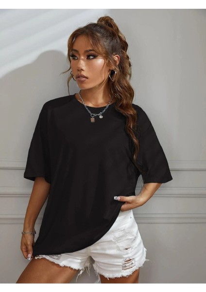 Coming Baskılı Kadın / Kız Salaş Oversize T-Shirt Boyfirend